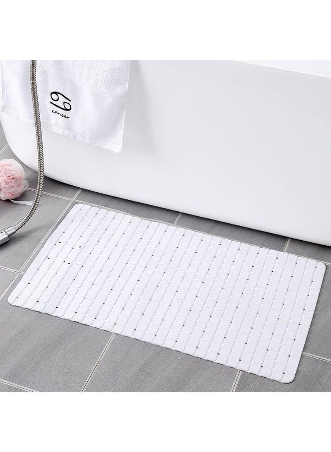 Premium Silicone Anti-Slip Bath Mat,  Non-Toxic, Quick-Drying, Suction Cups, Shower and Tub Safety (White) - Image 2